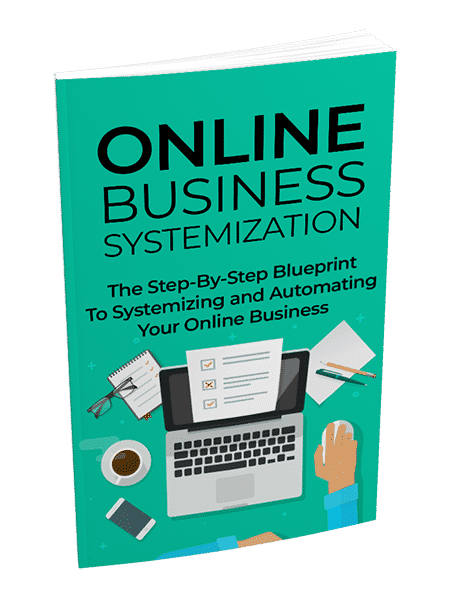 Online business systematization digital PLR course showing automation and time freedom concepts