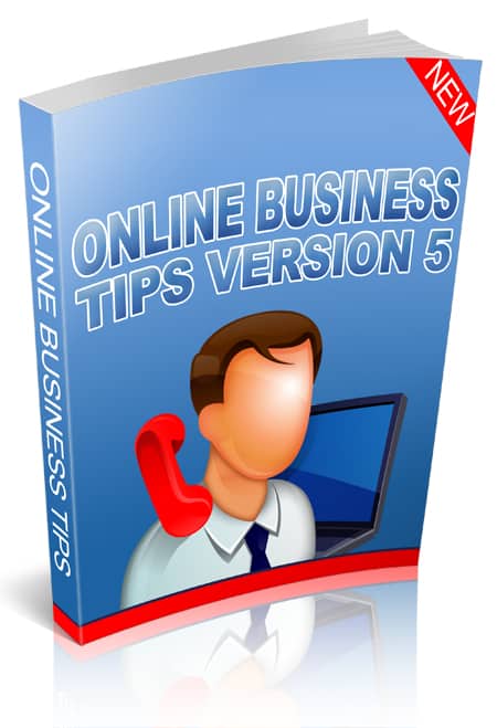 Online Business Tips Version 5 digital PLR ebook cover with marketing strategies