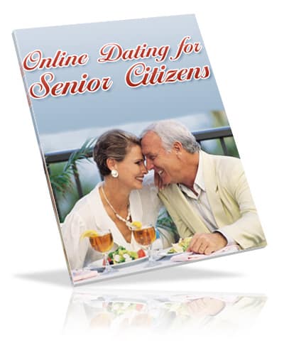 Senior couple smiling, online dating for seniors concept, digital dating guide with resell rights