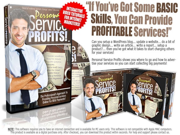 Personal Service Profits guide for offering services and earning real PayPal cash with resell rights