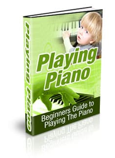 Beginner playing piano digital ebook with PLR MRR resell rights for learning piano basics