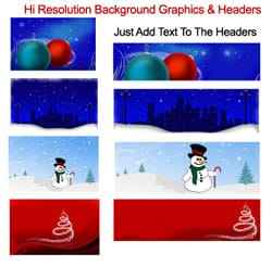 Pretty Christmas Graphics – high resolution holiday header templates with PLR/MRR resell rights
