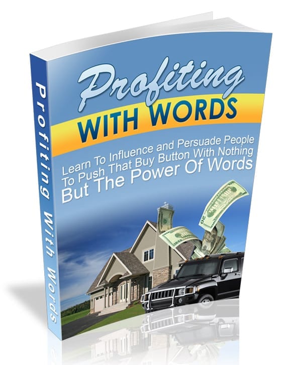 Profiting With Words digital PLR MRR product covers influence persuasion captivation marketing techniques