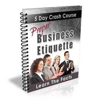 Proper Business Etiquette crash course digital download with PLR MRR resell rights