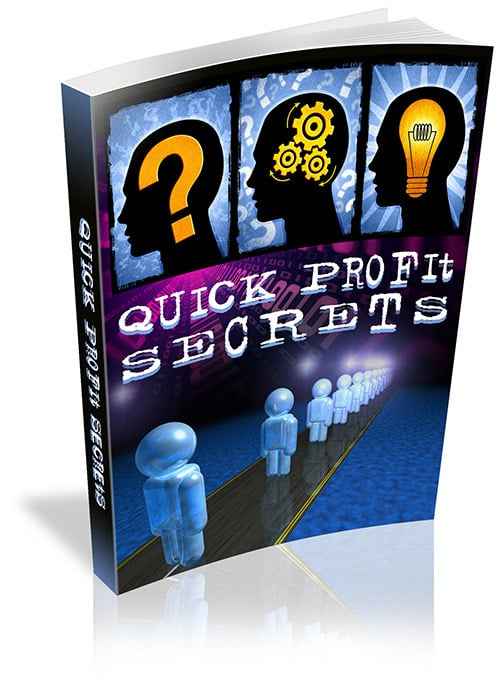 Quick Profit Secrets - digital PLR MRR product cover showing speed sales system for instant profits