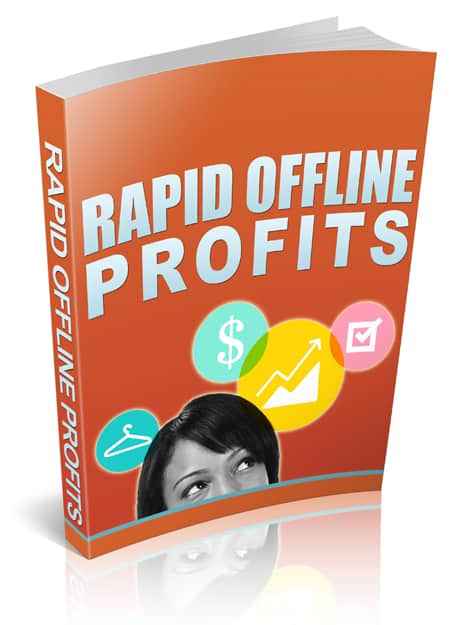 Rapid Offline Profits digital book cover with PLR MRR resell rights