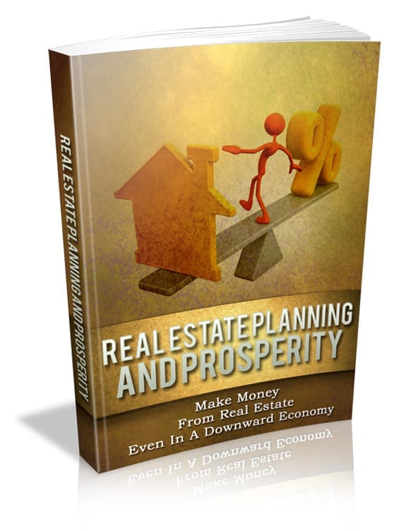 Real estate planning prosperity digital PLR book cover with wealth-building tips