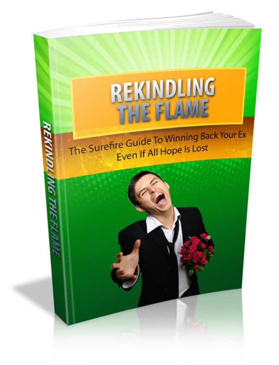 Rekindling The Flame digital book cover with PLR resell rights for relationship coaching
