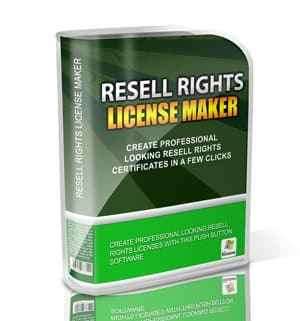 Resell Rights License Maker software for creating professional resell certificates and licenses