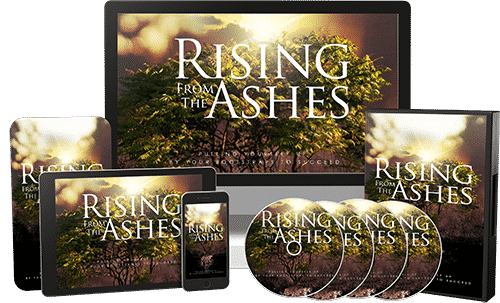 Rising From The Ashes video course cover - personal growth and resilience digital download with PLR rights