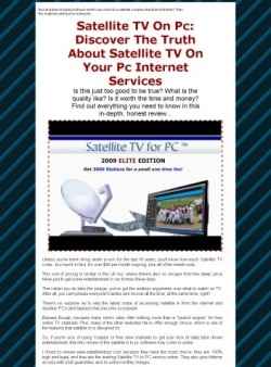 Satellite TV On PC digital download with PLR resell rights – watch channels from your computer