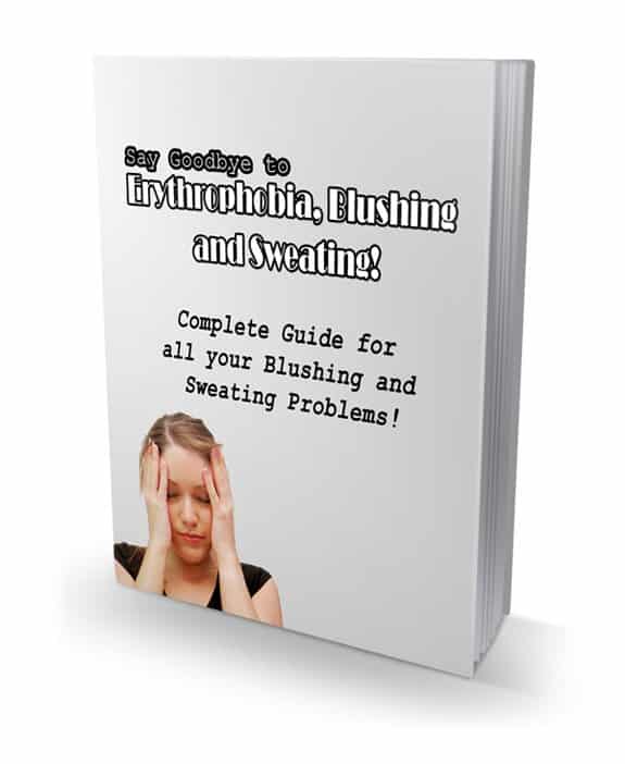 Say Goodbye To Erythrophobia cover showing blushing and sweating relief guide with digital download and PLR MRR rights