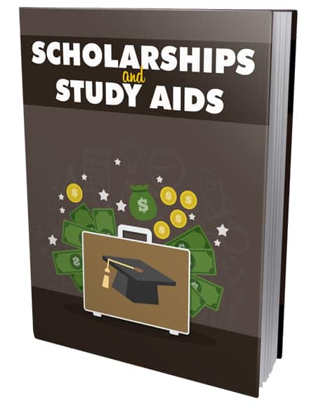 Scholarship guide digital download with PLR and MRR resell rights for educational funding knowledge product