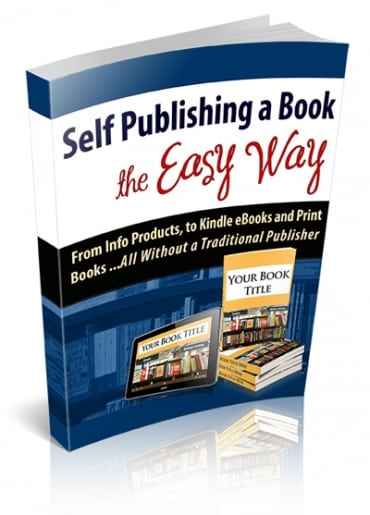 Self-publishing PLR guide showing book and kindle mockups for resell rights