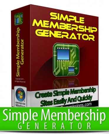 Simple Membership Generator dashboard showing password protected member area creation tool
