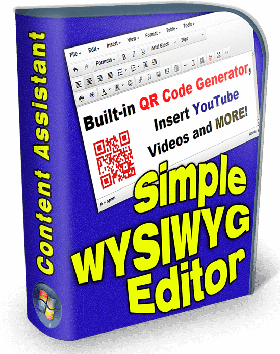 Simple WYSIWYG Editor software for digital download with PLR MRR resell rights