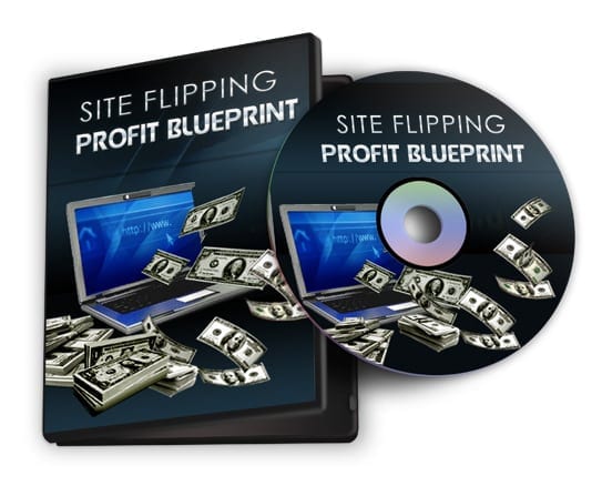 Site flipping profit blueprint digital download showing video course and website flipping strategy