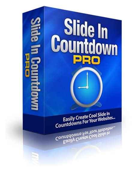 Slide in countdown pro timer software with PLR MRR resell rights for website sales boost