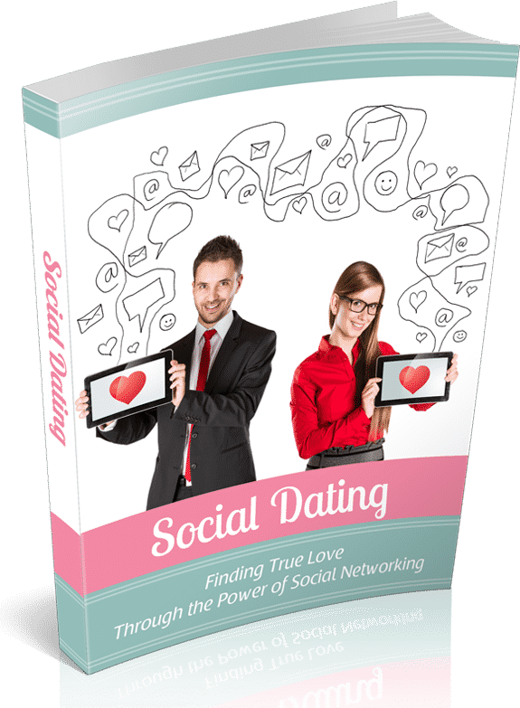 Social dating guide cover with digital download and PLR resell rights for love through social networks