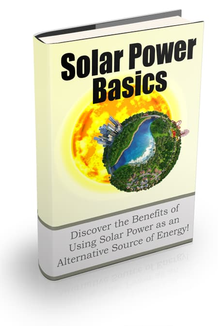 Solar power basics newsletter package cover with digital PLR resell rights graphic