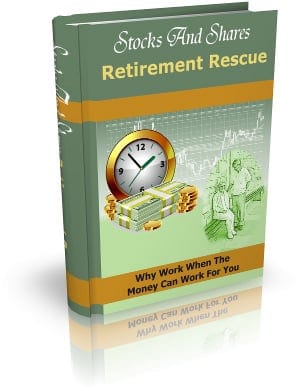 Digital guide covering stocks and shares retirement rescue strategies with PLR and MRR resell rights included
