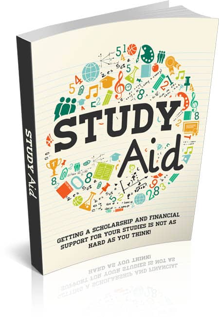 Study Aid eBook cover showing scholarship and financial aid guide for students