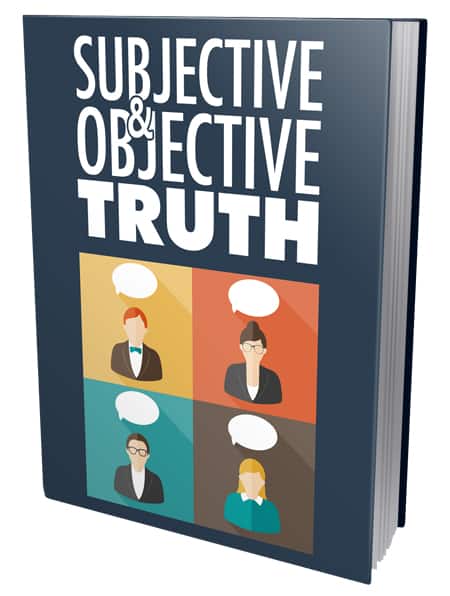Book cover for objective vs subjective thinking digital guide with PLR MRR resell rights