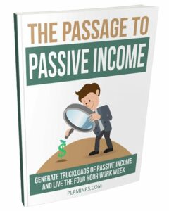 Passive income eBook with PLR resell rights showing cover design and title