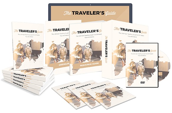 Travel PLR ebook bundle with checklist, cheat sheet, sales page, videos, banners, and graphics files