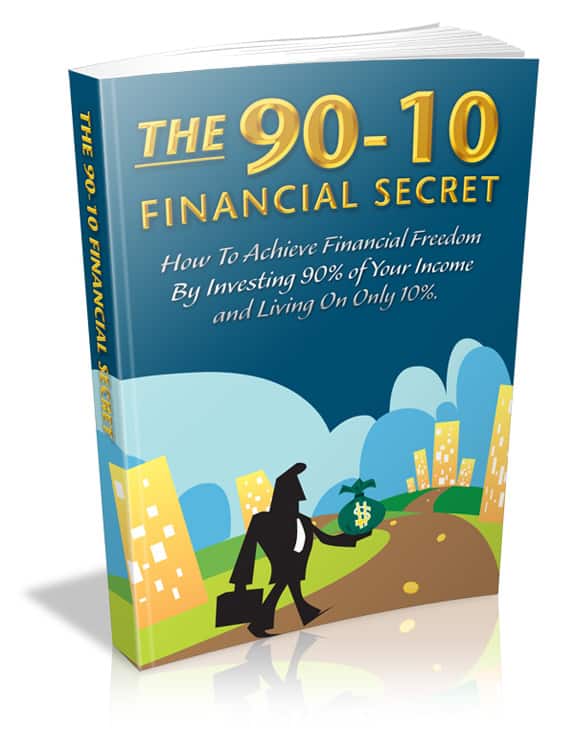 Financial freedom guide showing 90-10 investment secret for passive income and asset creation