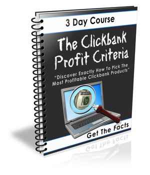 The Clickbank Profit Criteria private label rights course cover image showing product research and profit selection tips
