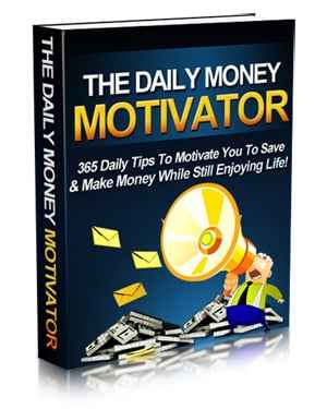 The Daily Money Motivator digital ebook cover with PLR and MRR resell rights