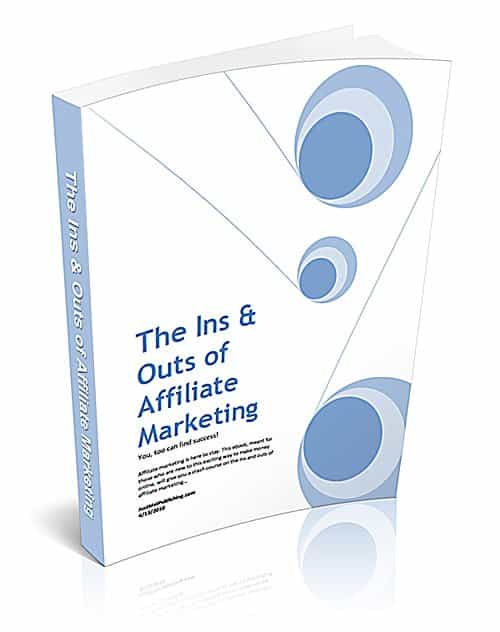 Affiliate marketing eBook cover showing step-by-step strategies for beginners with resell rights