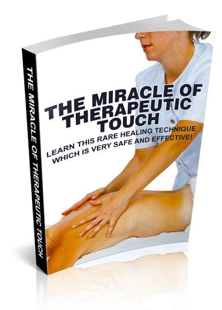 The Miracle Of Therapeutic Touch digital book cover with healing hands illustration