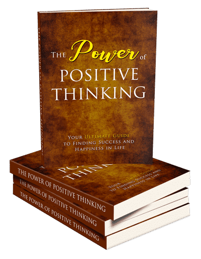 Power of positive thinking PLR ebook cover showing mindset transformation strategies for digital download