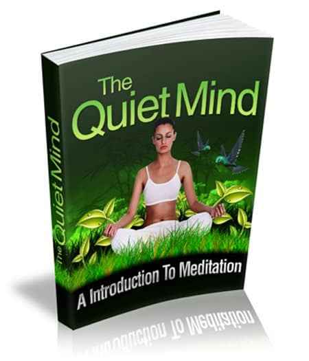 A calm scene representing the Quite Mind digital product for stress relief and meditation with PLR rights