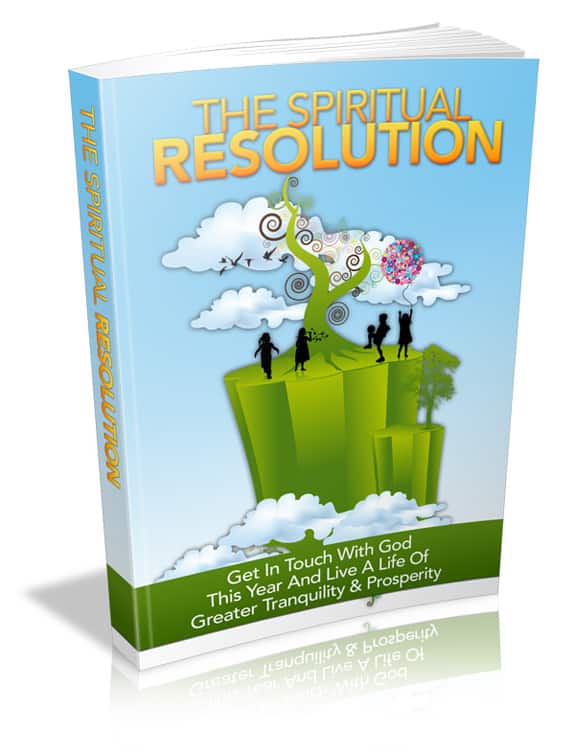 The Spiritual Resolution ebook cover with calming spiritual imagery for faith and prosperity