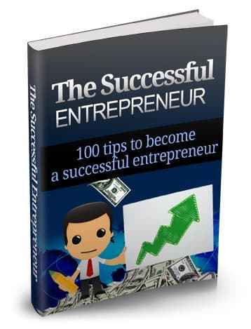 Entrepreneur success eBook cover with 100 business tips and PLR resell rights