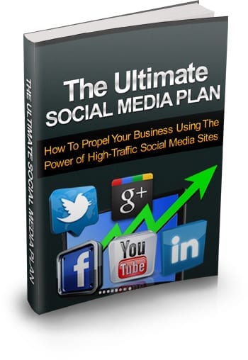 The Ultimate Social Media Plan digital PLR guide cover image showing social media icons
