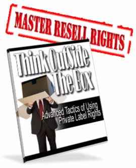 Think Outside The Box PLR guide cover image showing advanced tactics for private label rights marketing