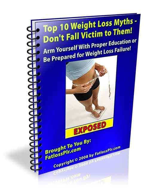 Digital report debunking top 10 weight loss myths with resell rights, instant download