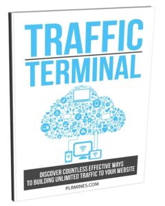 Traffic Terminal PLR eBook cover – digital guide to unlimited website traffic strategies