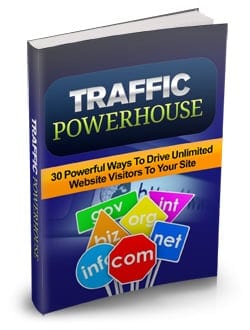 Traffic Powerhouse digital guide with PLR MRR resell rights for unlimited website traffic