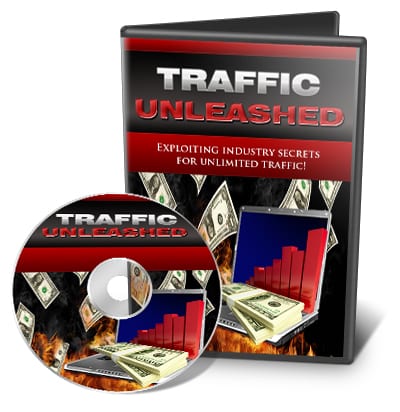 Traffic Unleashed video course cover showing six traffic sources for digital marketers