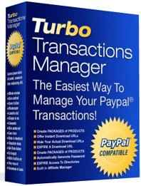 Turbo Transactions Manager - PayPal transaction management digital download with PLR MRR resell rights