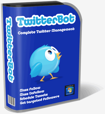 TwitterBot software automation tool for Twitter marketing with master resell rights