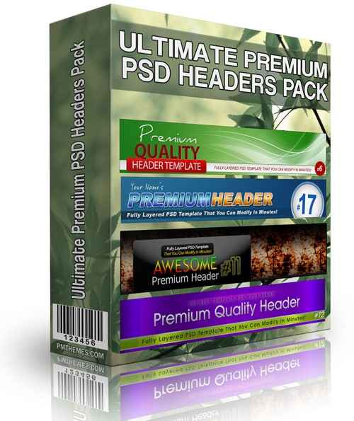 Ultimate Premium PSD Headers Pack – editable website headers with PLR resell rights