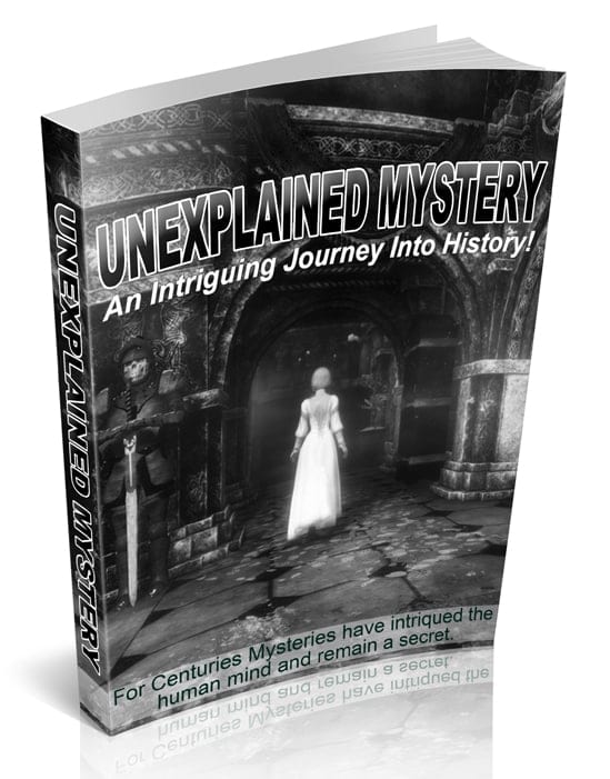 Unexplained Mysteries ebook cover with ancient wonders and PLR MRR resell rights