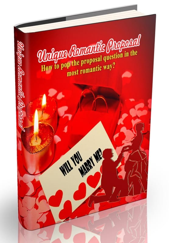 Unique Romantic Proposal eBook cover – digital download with PLR and MRR rights for resale