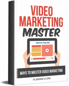 Video Marketing Master PLR eBook cover image showing digital marketing guide with resell rights